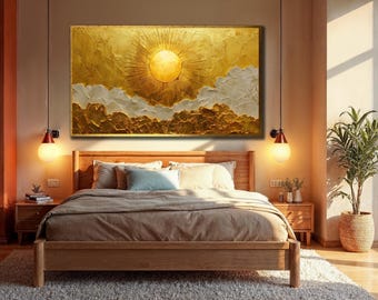 Golden Sun Canvas Print: Sunrise Wall Art, Spiritual Home Decor, Ready to Hang