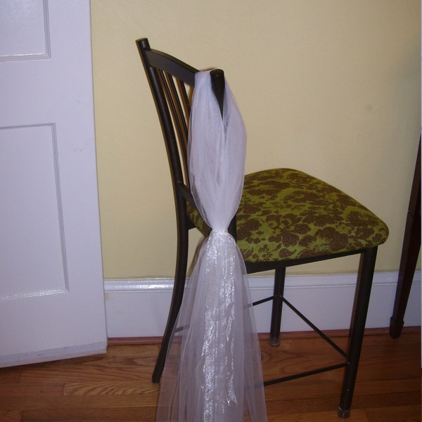 Pew Decoration Chair Decoration  White Tulle Adjustable Pew Decorations Shower Wedding Decorations Event Decorations