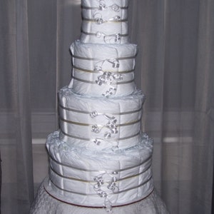 Baby Shower Pampers 4 Tier Diaper Cake Un-decorated DIY Diaper Cake  Baby Shower Games 50 Size 1
