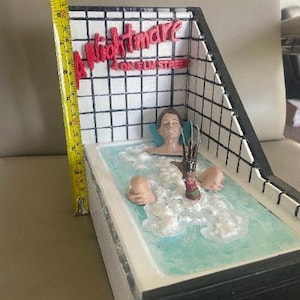 Nightmare On Elm St. &quot;Freddy Nancy Bathtub&quot; 80s 90s Horror VHS Movie Replica Art Sculpture Memorabilia