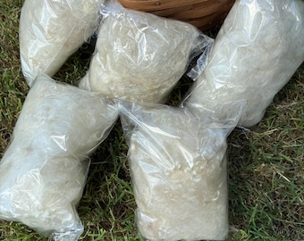 Natural colored white Mohair Fiber for Bird Nesting Kits (approximately 1/2 oz per bag)