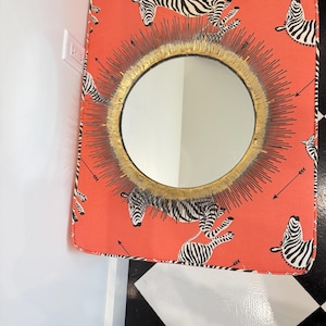 Chique Sunburst zwart-gouden vintage spiegel