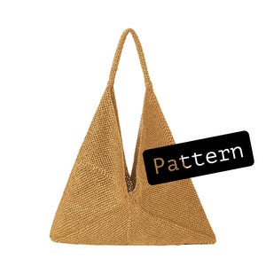 Borsa in rafia all'uncinetto 100% FATTA A MANO / Modello in formato PDF per realizzare eleganti borse in rafia e borse a tracolla fatte a mano, modello per borsa in rafia
