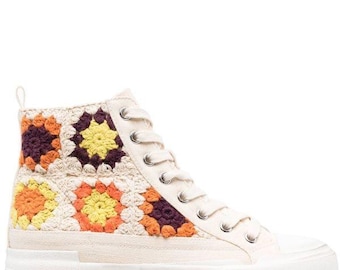 Crochet Sneaker Pattern | DIY Granny Square Shoes (PDF)