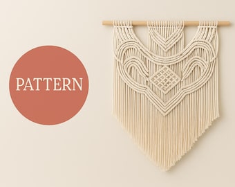 Macramé Wall Hanging Pattern PDF – Boho 2.5m DIY Tutorial with Arches & Diamonds – Intermediate Macrame Guide, Instant Download