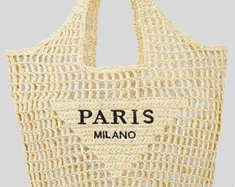 Tutorial per borsa da spiaggia in rafia all'uncinetto / Lettere Parigi Milano (Oggetto digitale)