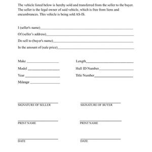Boat Bill of Sale