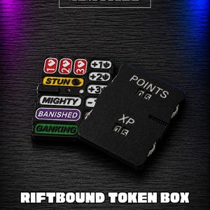 Riftbound tokenlåda Stapelbar tokenräknare XP-poängspårare Anpassad tokenförvaring Riftbound TCG-tillbehör