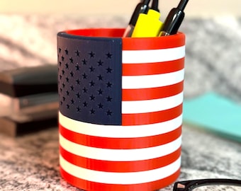 American Flag Pencil Holder | Custom Pen Organizer
