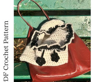 Crochet Balaclava Pattern – Crochet Hood with Floral Drawstrings
