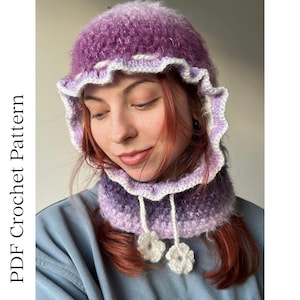 Gehäkelte Balaclava Anleitung - Gehäkelte Kapuze mit geblümten Kordelzug