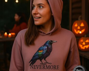 Raven Nevermore Hoodie: Gothic Edgar Allan Poe Pullover