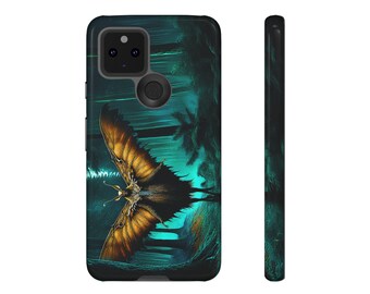 Mothman Google Pixel Case: Cryptid Folklore, Dual-Layer Protection