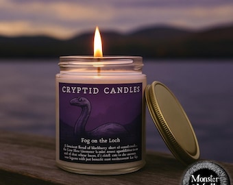 Loch Ness Monster Candle: Blackberry Vanilla Scented Cryptid Candle