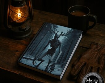 Wendigo Cryptid Hardcover Journal with Custom Spine Text for the Cryptozoologist Matte Finish 150 Lined Pages Journal from Monster & Myth
