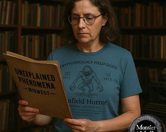 Enfield Horror Cryptid T-shirt Urban Legend T-shirt voor cryptozoologist Vintage Creature Art uit Enfield Illinois Apparel by Monster & Myth