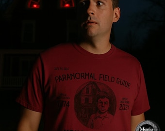 Paranormal Bereich Anleitung Shirt Das Haus der roten Augen Amityville Horror T-Shirt Haunted Ghost Cryptid Shirt Gruseliges Halloween Top