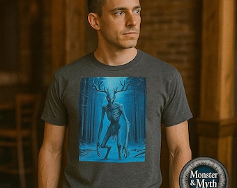 Embrace the Wendigo Legend from the Great Lakes with a Dark Folklore Art Shirt Creepy Forest Monster & Myth Tee Unique Cryptozoology Gift