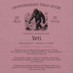 Yeti Bigfoot Shirt – Black and White Abominable Snowman Tee for Winter Lovers, Cryptid Hunters, and Mythical Mountain Monster Fans