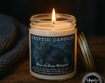 Wendigo Candle: Winter Folklore, Vanilla Bourbon Buttercream Scent
