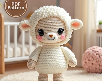Baby Sheep Crochet Pattern PDF: Easy Amigurumi Animal Toy