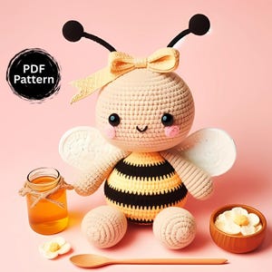 Amigurumi Honey Bee Crochet Pattern – Cute Bee Toy, Easy Crochet Pattern, Baby Shower Gift, Spring Crochet Plush, Handmade Bee Soft Toy PDF