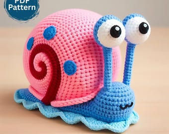Schema Chiocciola Amigurumi Uncinetto, Giocattolo Morbido Fai da Te, Animale Facile da Uncinettare, Tutorial Amigurumi, Regalo Fatto a Mano