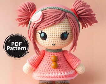 Amigurumi Doll Crochet PatternPDF: Beginner Friendly Toy Nursery Decor Plush  (PDF Pattern)