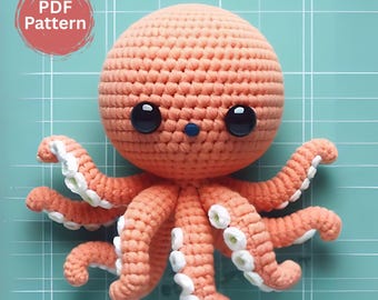 Amigurumi Octopus Crochet Pattern:  Plush Toy PDF Tutorial (Digital Download)