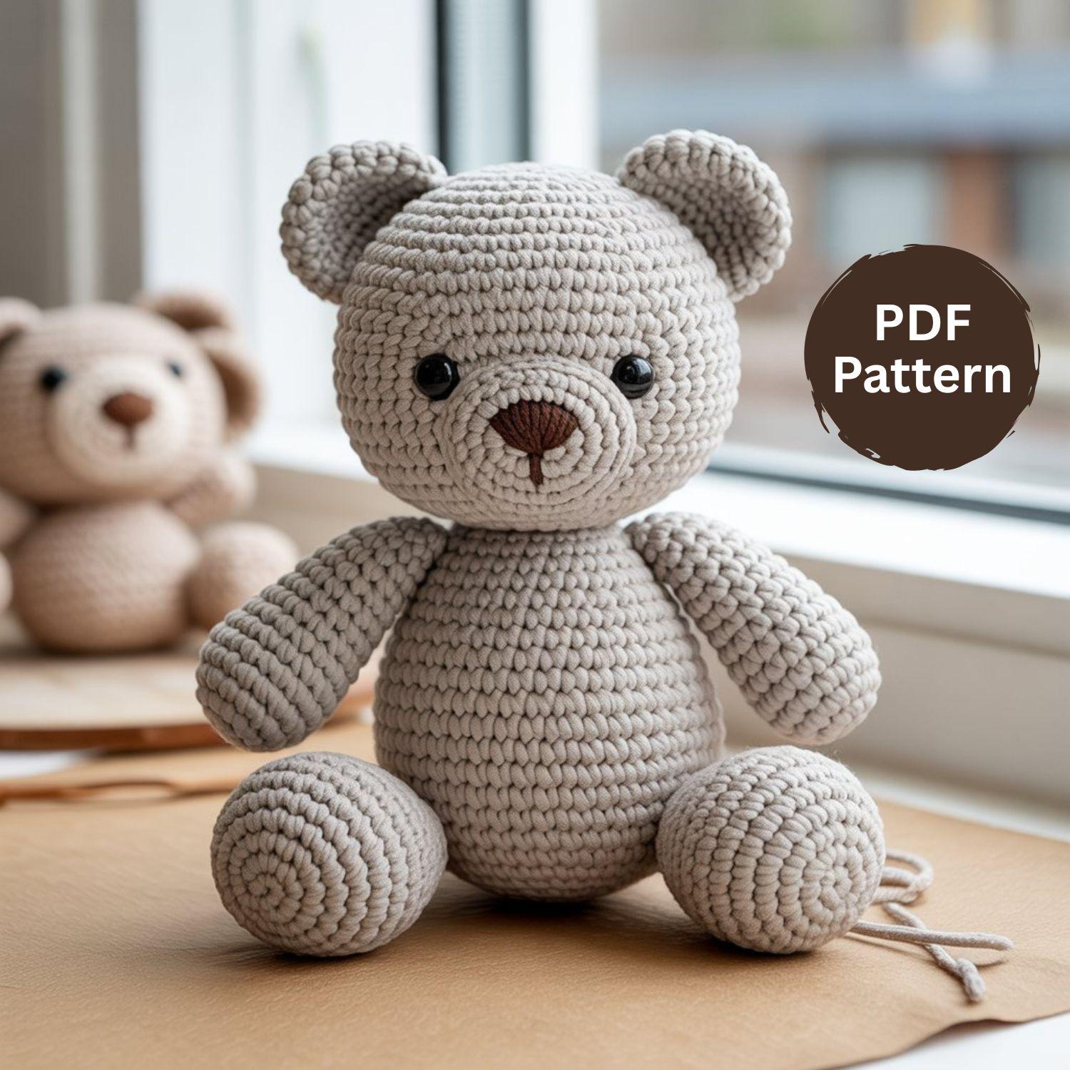 Teddy Bear Amigurumi Crochet Pattern: Plush Bear Toy DIY (PDF Download ...
