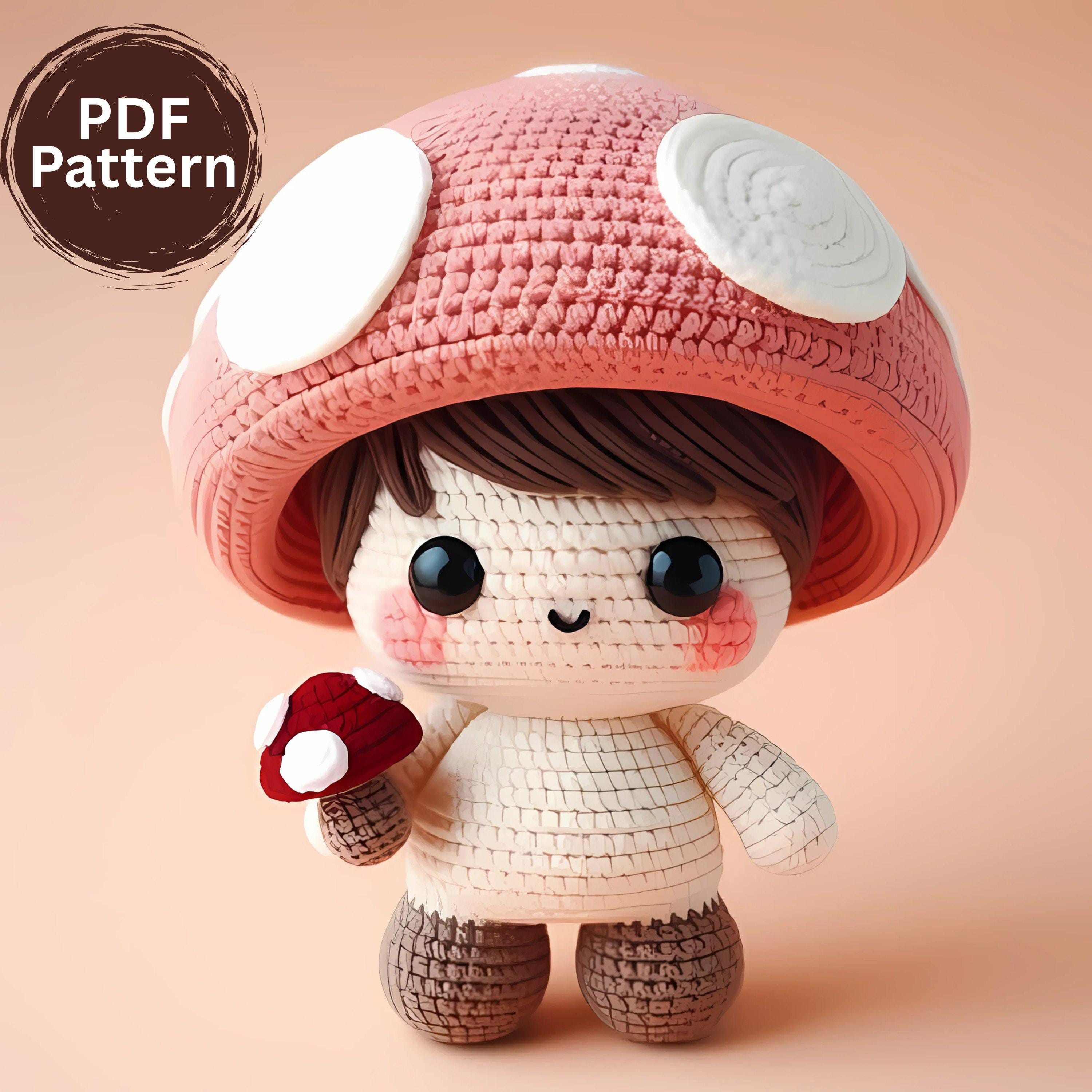 きのこ人形 編みぐるみ 編み図 PDF、DIY 編み物おもちゃ、簡単 編み