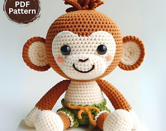 Crochet Baby Monkey Amigurumi Pattern: DIY Plush Toy (PDF)