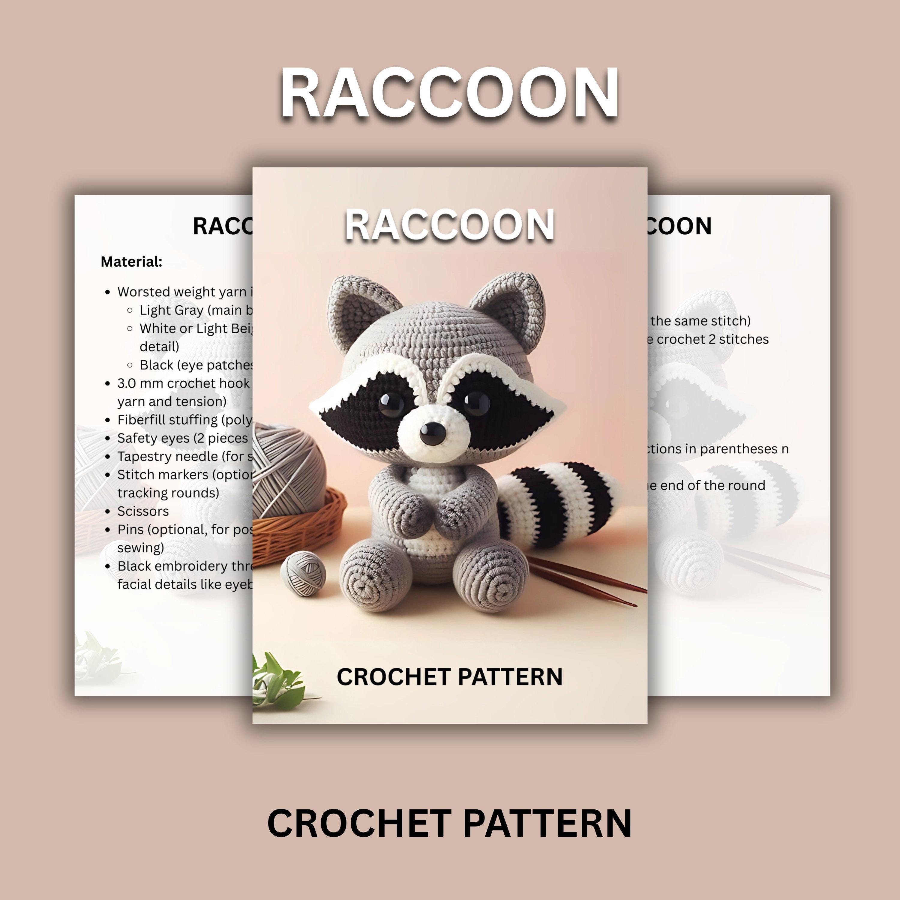 38 Racoon Crochet Patterns for Woodland Amigurumi, Hats, Appliques, and Cozy Handmade... 13 Raccoon Amigurumi Crochet