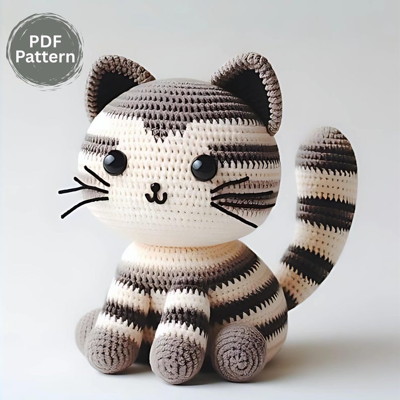 Stiped Cat Pattern Striped Cat Amigurumi Crochet Pattern – Easy Toy Tutorial (PDF Pattern ...