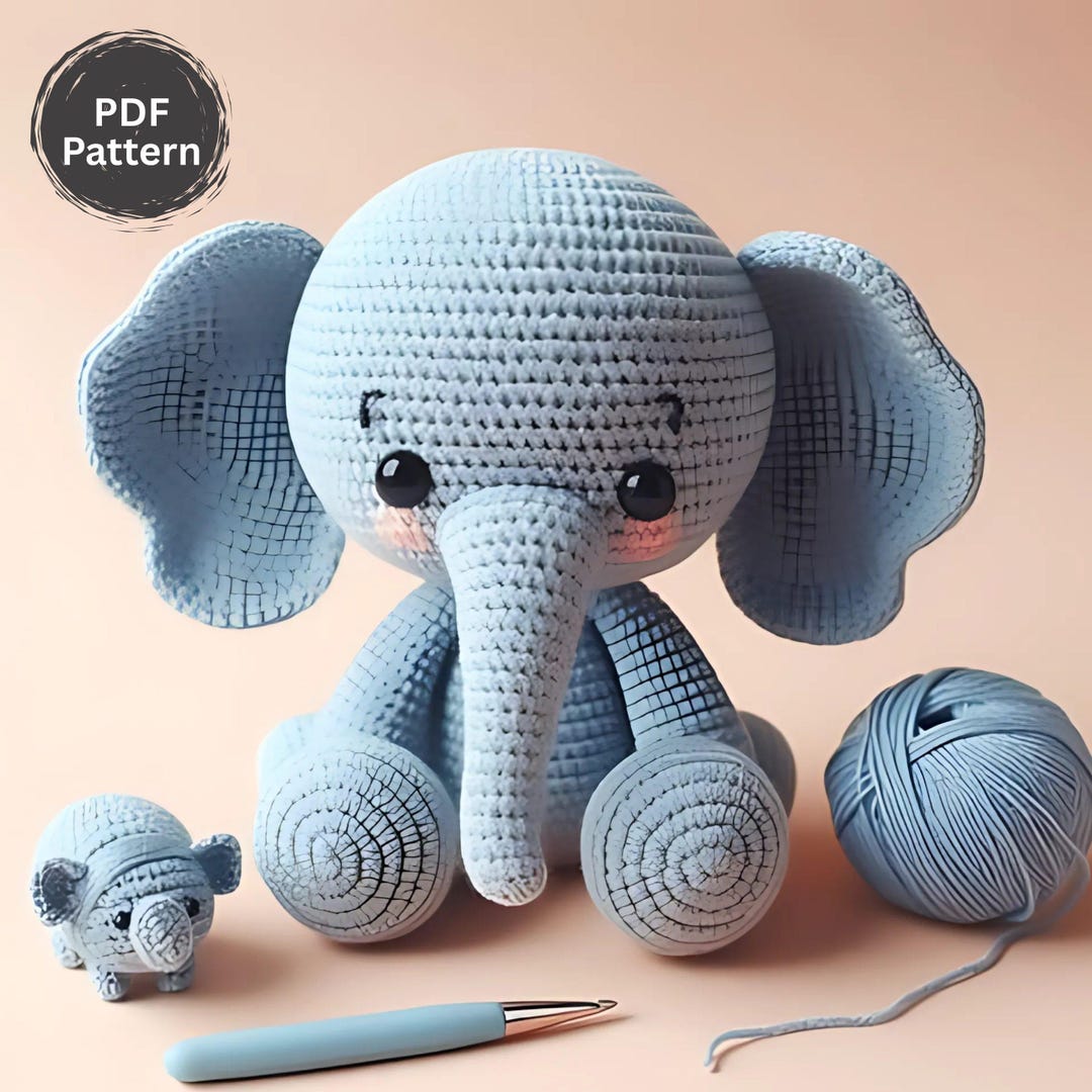 Baby Elephant Amigurumi Crochet Pattern, Easy Plush Toy (PDF Tutorial ...