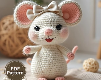 Little Mouse Amigurumi Crochet Pattern, DIY Toy (PDF Pattern)