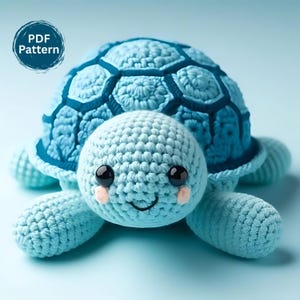 Crochet Baby Turtle Amigurumi Pattern, Easy Plushie Tutorial (PDF Pattern)