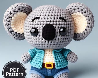 Koala Kevin Crochet Pattern: Amigurumi Plush Toy (PDF Tutorial)