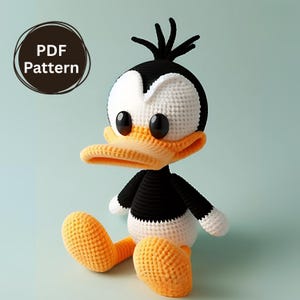Häkelanleitung Daffy Duck PDF – Amigurumi für Anfänger, Babygeschenk, DIY Entenplüsch, Cartoon Spielzeug
