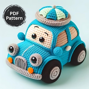 Crochet Crazy Car Amigurumi Pattern – Cute Crochet Toy, Crochet Gift, Handmade Amigurumi, Beginner Crochet Tutorial, Crochet Gift Idea