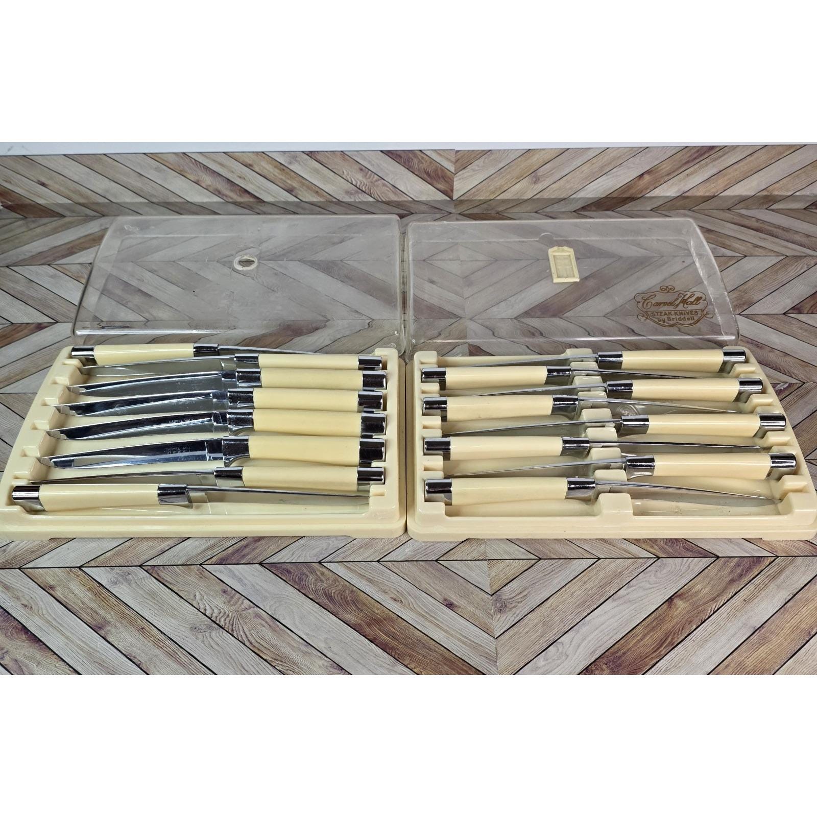 Mid Century Carvel Hall Steak Knives by Briddell Set of 8, 16pc