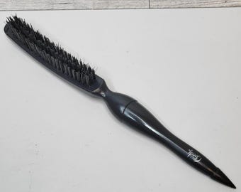 Vintage Goody Hair Brush Black Plastic Volumizing Nylon Bristle Teasing Styling
