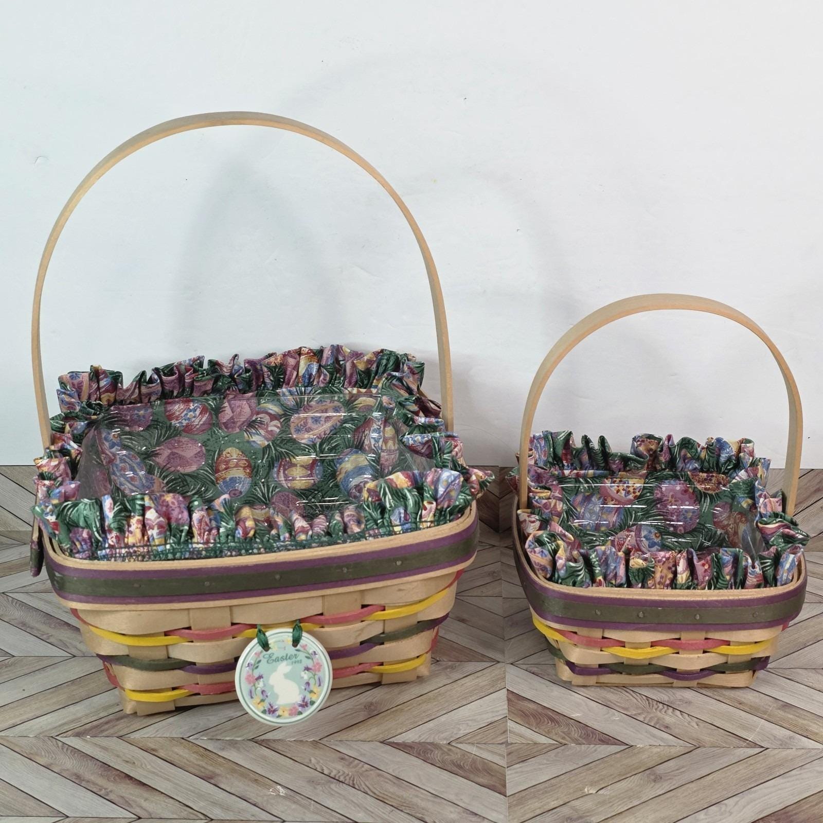 【Evelyn様 保留分】ロンガバーガー　バスケット　2点 Lot 2 Longaberger Easter Basket Set 1998 W/ Liner & Protector