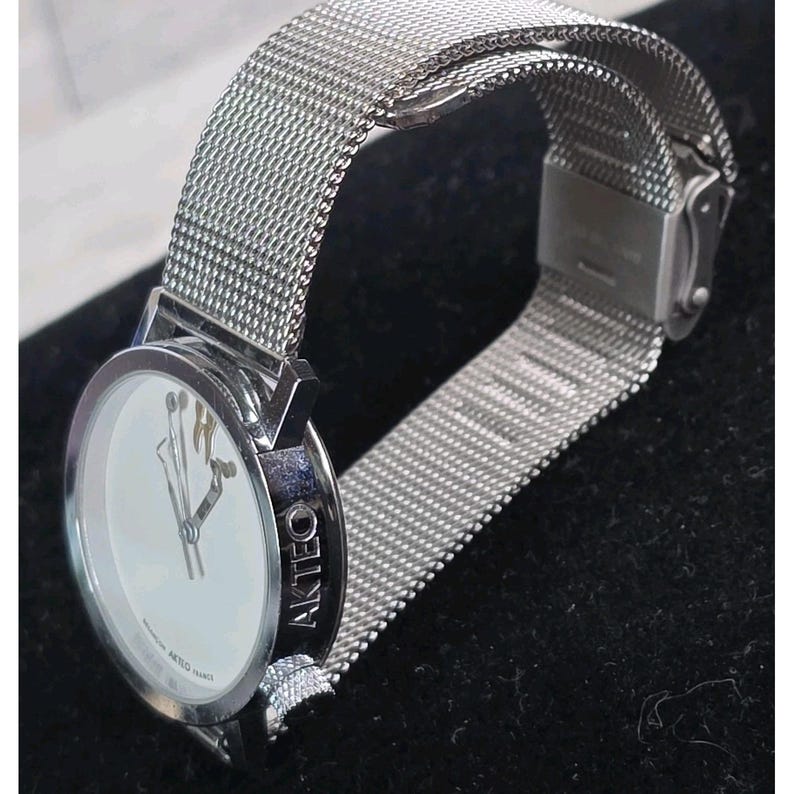 Akteo J.C Mareschal Stainless Steel Watch Dentist France - NEED NEW Battery VTG image 4