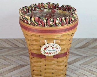 1998 Longaberger Snapdragon Korb May Serie Blumen Stoff & Kunststoff Liner