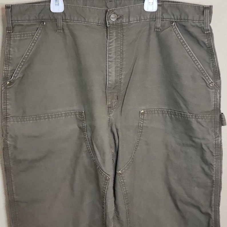 Y2K Carhartt B195 LBR Dungaree Fit Carpenter Double Front Men's Pants VTG 38x34 image 2