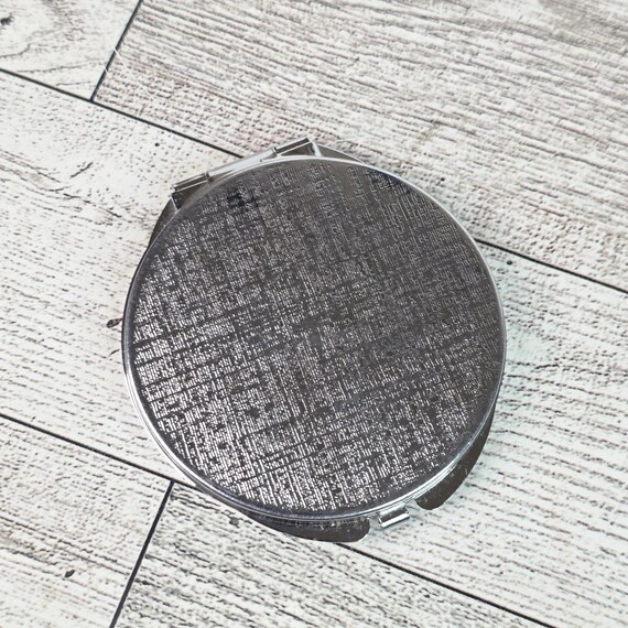 Flapper Art Deco Hinged Round Compact Mirror Make… - image 4
