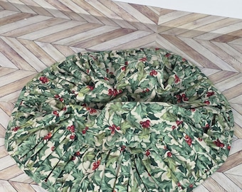 Vintage Longaberger fabric Basket Christmas Holly Hostess Shining Star Liner