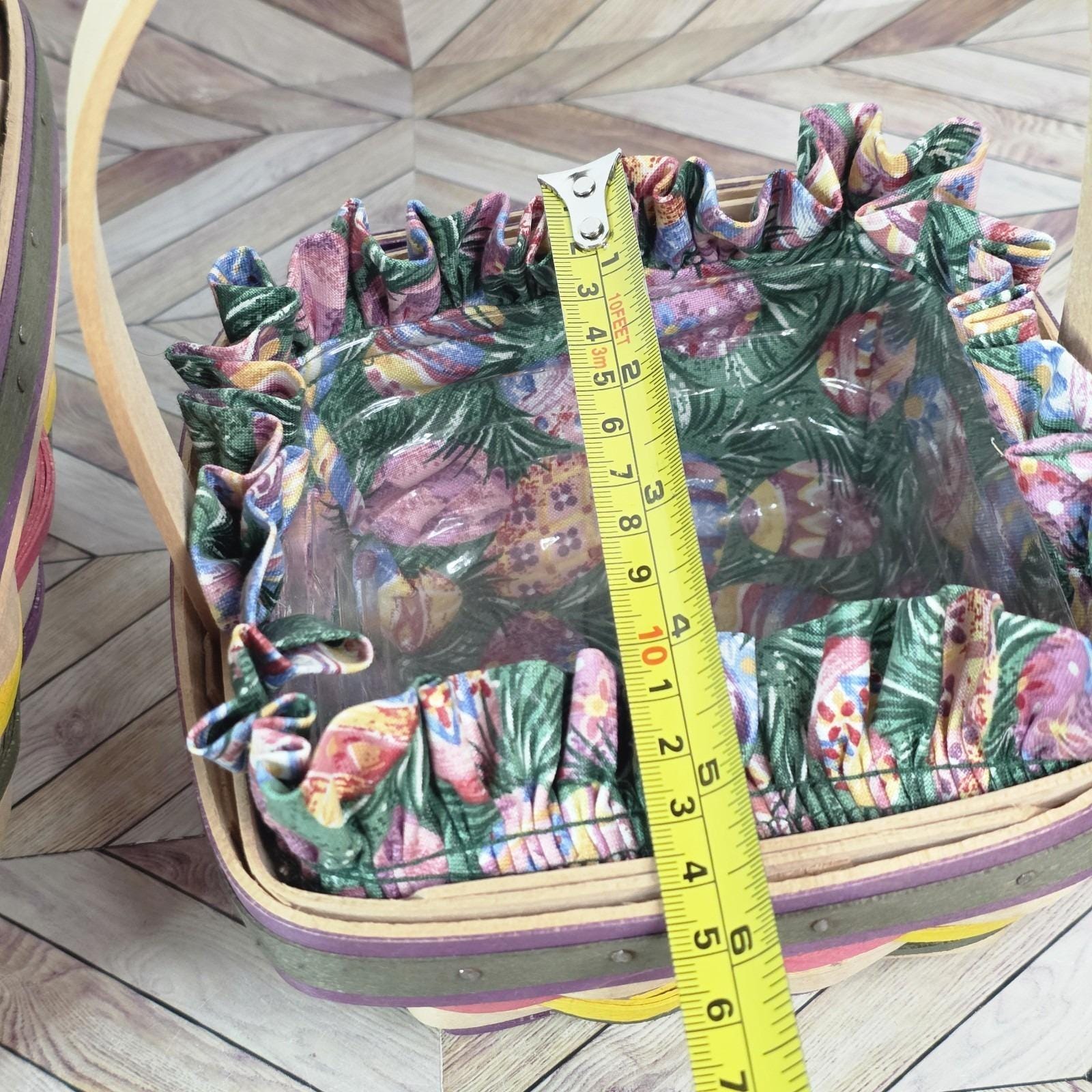 Lot 2 Longaberger Easter Basket Set 1998 W/ Liner & Protector