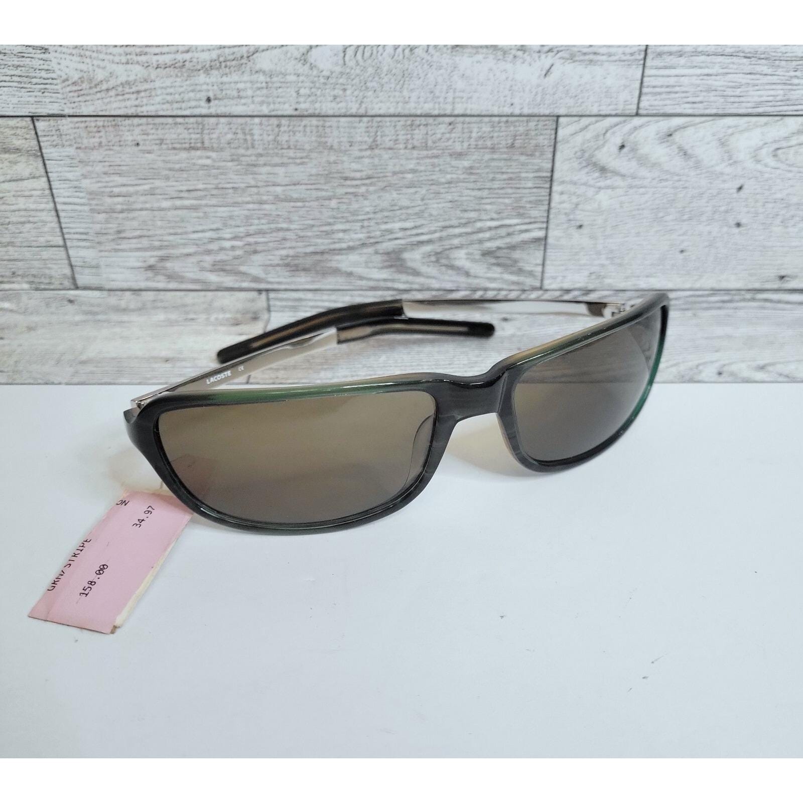 LACOSTE 2521 Unisex Green Silver Frame Aviator Rectangle